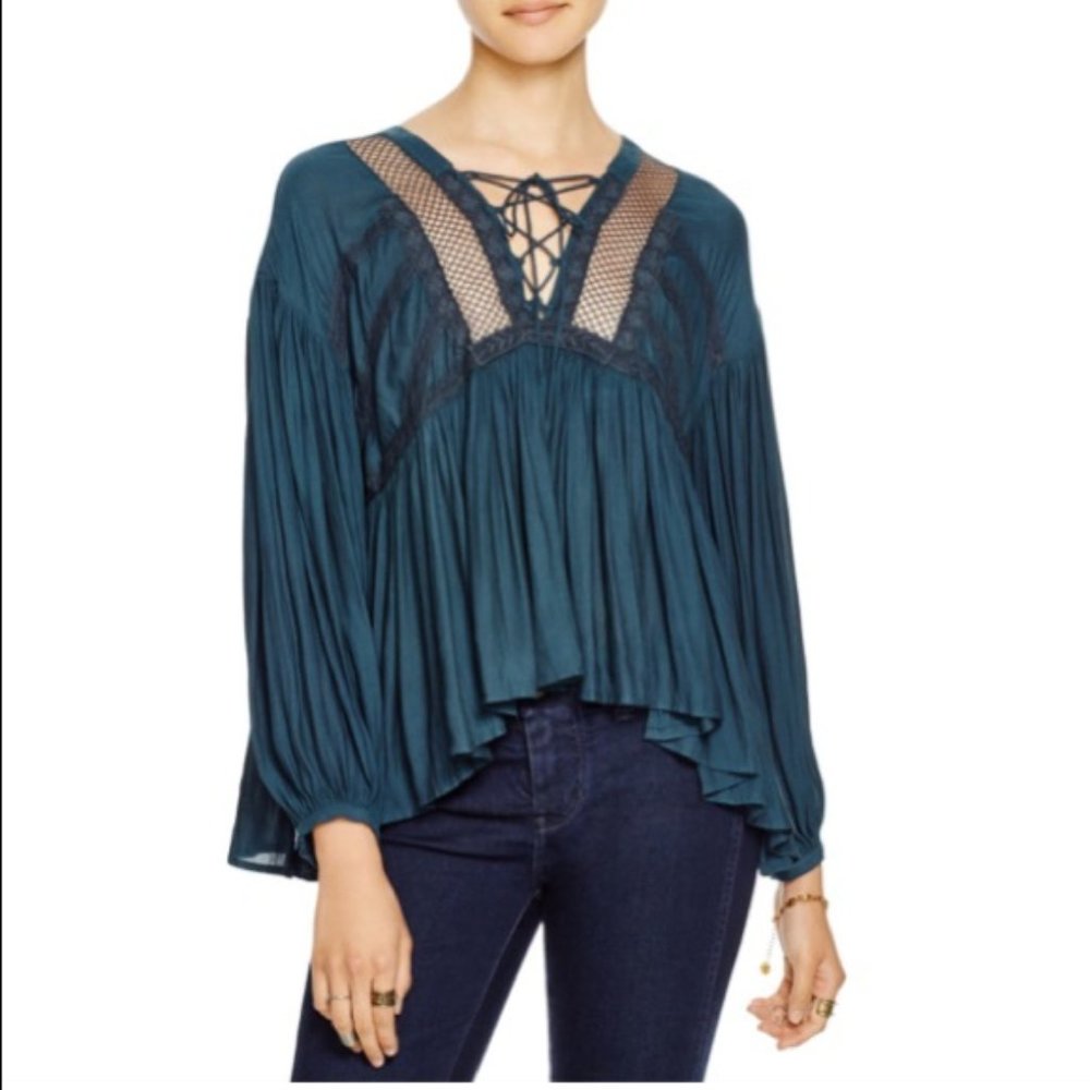 Free People Don't Let Go Flowy Peasant Blouse - Picture 2 of 8